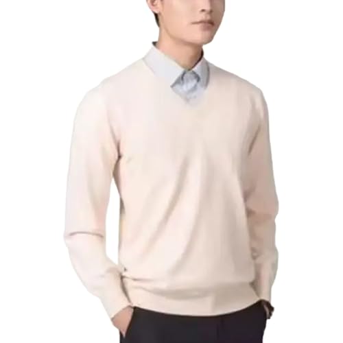 Cashmere Cotton Blend V Neck Pullover Sweater Mens Winter Fashion Male Wool Knitwear Comfortable