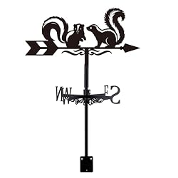 SUPERDANT Veleta de viento en forma de rompecabeza...: Proveedor de artículos meteorológicos de metal:este letrero decorativo de jardín con temática animal presenta dos adorables zorrillos. La E, W, Las señales S y N en la veleta son fáciles de reconocer. Mira dónde apunta la flecha y lee la letra al fin...