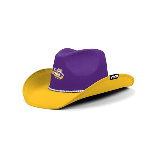 FOCO LSU Tigers NCAA College Logo Two Tone Cowboy Hat, Team Color