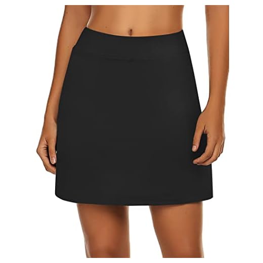 Ekouaer Women's Active Performance Skort Lightweight Skirt for Running Tennis Golf Workout Sports (Black, XX-Large)