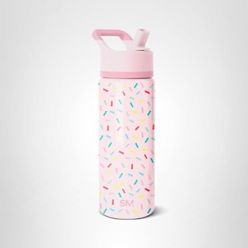 Simple Modern Kids Summit Water Bottle with Straw Lid | 18oz Stainless Steel Cup Insulated Tumbler for Toddlers, School | Confetti
