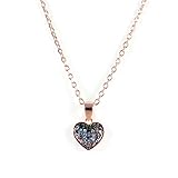 AqBeadsUk Collier En Argent Semi Pierre Pr_cieuse Collier CZ Pierre Coeur Pendentif En Argent Sterling 925 avec   18k Plaqu_ Or Rose   16 
