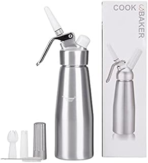 Premium Aluminium Whipped Cream Dispenser, 3 Decorating Nozzles and Cleaning Brush, Entemah 500ml Whipped Cream Charger Use 8 Gram N2O Cream Chargers (Not Included) Cream foamer UK
