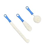 WEKAMOS 3 Piezas Cepillos de Limpieza Multipropósito Flexibles para Botellas y Copas de Vino de Azules con Mango Ligero para Eliminar Manchas Difíciles y Sedimentos