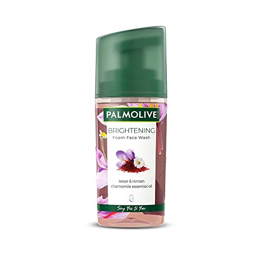 Image of Palmolive Brightening Foam Face Wash, with Kesar and Roman Chamomile Essential Oil, Suits All Skin Types (100ml)