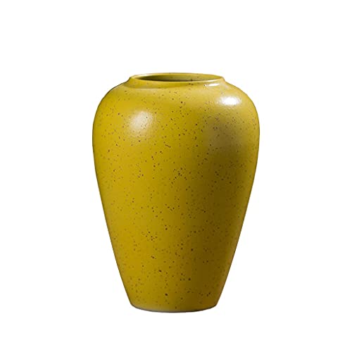 Vase en céramique jaune de style chinois rétro pour table de salon - 2