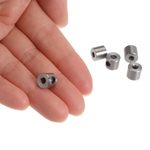 sourcing map 10 Stück Stellringe mit Innsechskant, 3mm Bohrung Wellenkragen, 8mm x 7mm (ADxH), Stellring Klemmring für Madenschraube Tiefenanschlagringe