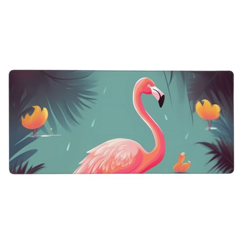 Tapis de souris XXL motif flamant rose grand format 90x40 cm antidérapant