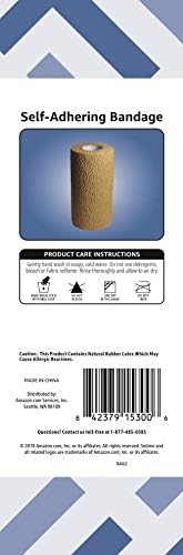 Amazon Brand - Solimo Self-Adhering Bandage, 4" x 5' Roll (2 Pack)