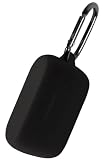 Geiomoo Silicone Case Compatible with Jabra Evolve2 Buds, Protective Cover with Carabiner (Black)