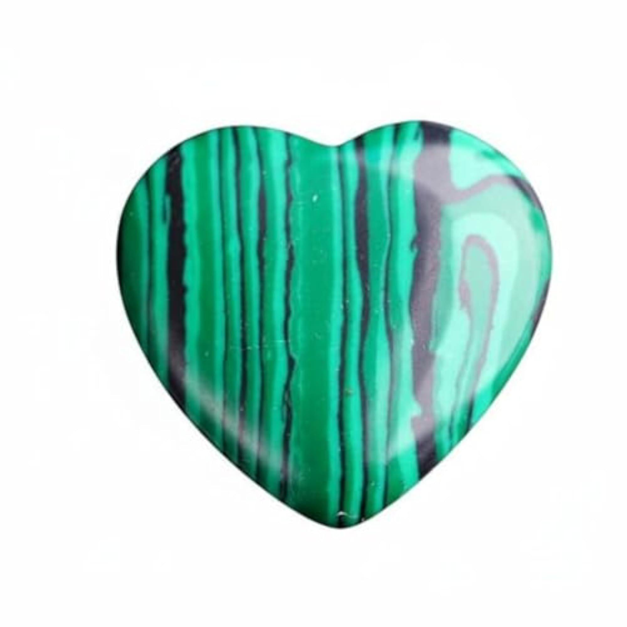 Polished Surface Holeless Heart Charm, Malachite Crystal for DIY