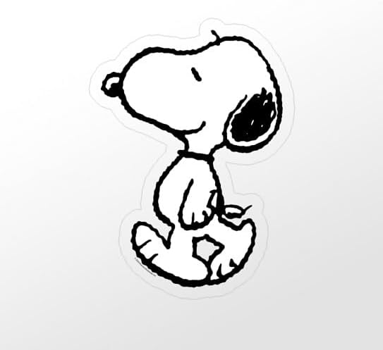 CafePress Snoopy Walking Left Small Die Cut Sticker, 3"x4" Clear