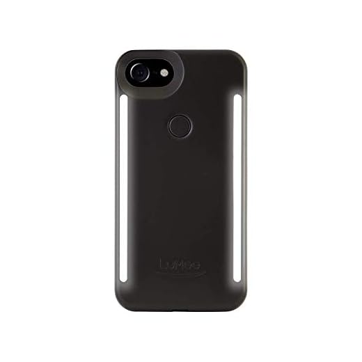 LuMee Duo Phone Case, Black Matte | Front & Back LED Lighting, Variable Dimmer | Shock Absorption, Bumper Case, Selfie Phone Case | iPhone 8 / iPhone 7 / iPhone 6s / iPhone 6 (LD-IP7-BLK)