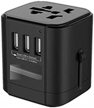 Adaptador de Corriente Universal en Todo el Mundo Adaptador de Corriente de Viaje Universal Adaptador de Enchufe Internacional con 3 USB para Europa Reino Unido EE. UU. AU Asia