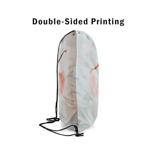 Image of jejeloiu Vintage Ballet Drawstring Backpack 13x15.7inch Ballerina Waterproof Gym Drawstring Bags Pink Ballet Dancer Sports String Backpack Beach Swim Travel Bag Sackpack