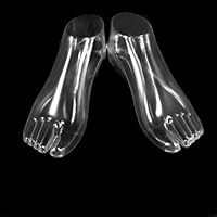 Oniissy 1 Pair Transparent Female Feet Mannequin Display Tool for Shoes, Sandals and Socks - PVC Material 22x9cm Retail Shop Display Supplies
