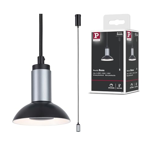 Paulmann 79519 Neordic Pendelleuchte Runa max. 20 W dimmbar Schwarz, Anthrazit Wohnzimmer Metall Beleuchtungssystem GU10