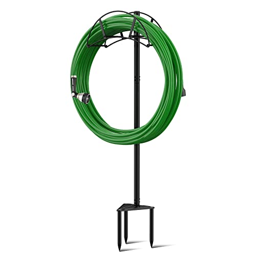 Meykwod Garden Hose Stand, Hose Hanger Freestanding, Water Hose Holder Stake, In Ground Heavy Duty Hose Organizer Outdoor, Hose Rack For Outside Yard, Sturdy To Hold 150Ft Hose (Metal, Black) #TOP2