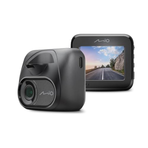 Mio MiVue C590 Autokamera Dashcam Full HD 1080P @ 30FPS, F1.8, G-Sensor, GPS & Radarkamera-Benachrichtigungen, Superkondensator