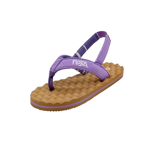 FLOJOS Baby Flip Flop Sandal, Lavender/Tan, 6 US Unisex Infant
