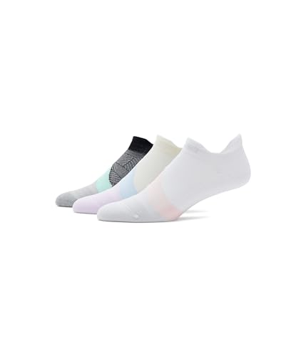 Feetures Unisex Elite Light Cushion No Show Tab 3-Pair Pack, Lilac Breeze/White Rose/Mint Chip, Small