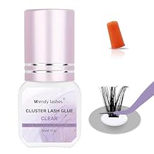 غراء رموش DIY لمجموعة الرموش Wendy، متوفر لمحبي الرموش والفنانين، يجف بسرعة لمدة 2-3 ثوانٍ، يحتفظ بالرموش لمدة 3-7 أيام، شفاف، 5 مل