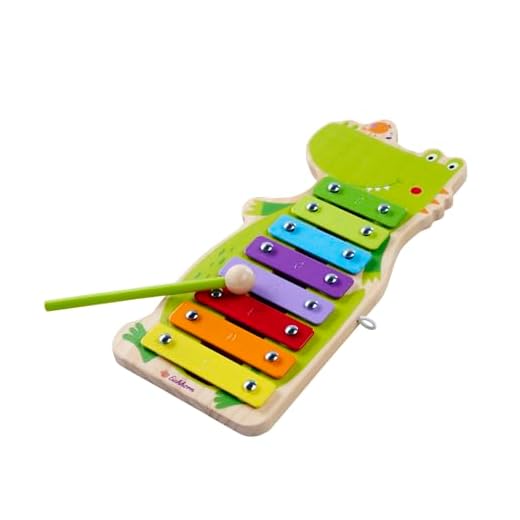 Eichhorn Musik Xylophon - Kinderxylophon mit 8 Tönen, Klöppel und Liederbuch mit 5 Liedern, fördert Rhythmusgefühl und Gehör, 28x13 cm, aus Sperrholz, Birke und Metall, ab 2 Jahren
