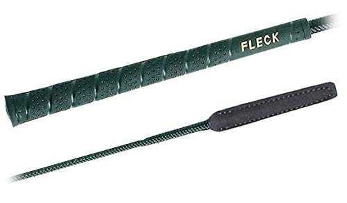 Fleck Frusta da equitazione con linguetta in pelle, dimensioni: 140 cm, colore: nero