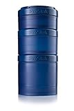 BlenderBottle ProStak Twist n' Lock Storage Jars Expansion 3-Pak with Pill Tray, Navy/Navy