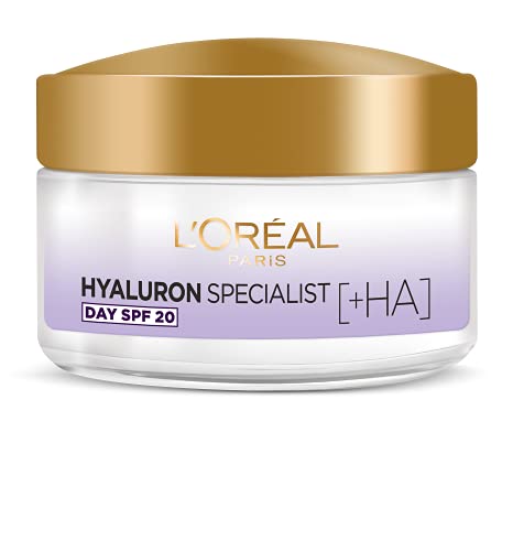 L'Oréal Paris Hyaluron Specialist nawilżający krem do twarzy na dzień 25+, dwa rodzaje kwasu hialuronowego, SPF20, 50 ml