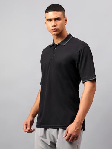 Image of Vector X Adults Mens Sports Wear Polyester Half Sleeves All Day Wear tee Shirt Polo T Shirt Detailing with Contrast Color Tipping on Sleeves & Collar for Casual Wear Regular Fit Tshirts