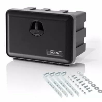 Cassetta degli attrezzi per camion, Daken Just 500-R, 500 x 350 x 300 mm, scatola portaoggetti da 30,5 litri, in plastica, impermeabile (con supporto universale)
