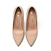 DREAM PAIRS Women's Closed Toe High Heels Dress Pointed Toe Wedding Pump Shoes,Size 7W,Nude-Nubuck