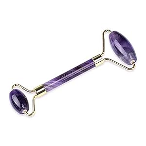Jade Roller, Face Roller, Facial Beauty Roller Skin Care Tools, Quartz Massager for Face, Eyes, Neck, Body Muscle Relaxing and Relieve Fine Lines and Wrinkles (Purple)