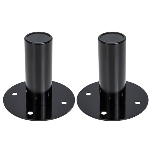 Soporte de altavoz de metal negro estable LIFKOME base plana bandeja de hierro para escenario, 2 u