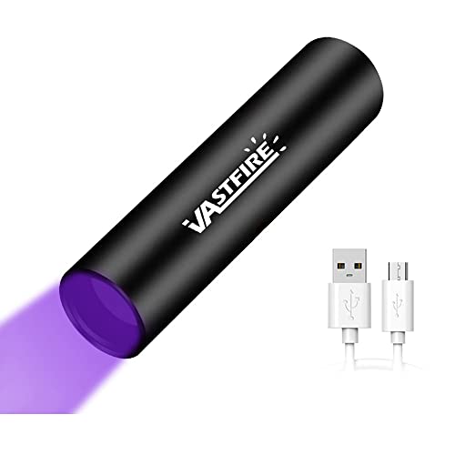 Linterna UV VASTFIRE, linterna LED con zoom ajustable, mini antorcha para orina de mascotas, manchas, chinches y más Cover