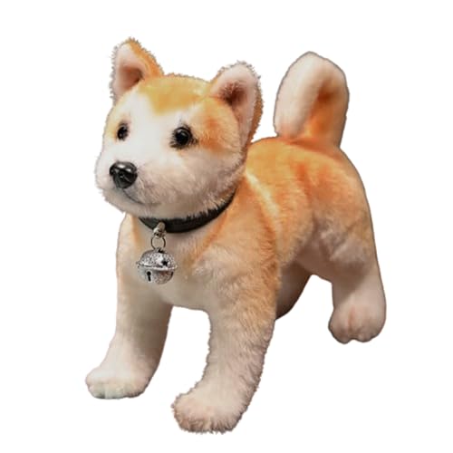 Peluche Akita réaliste de 25cm pour enfant avec queue courte