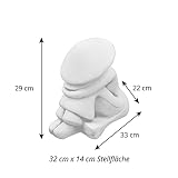 gartendekoparadies.de Statuetka chińskiego rolnika, kamienna figurka, wys. 29 cm, 13 kg, szara, odporna na mróz z odlewu kamiennego do użytku na zewnątrz