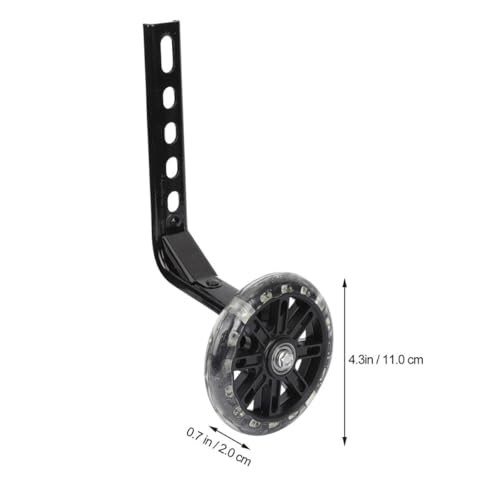 2 ruedas de entrenamiento resistentes al desgaste para bicicletas, ruedas auxiliares negras de 12 a 20 pulgadas con luces intermitentes para equilibrio y seguridad miniatura 2