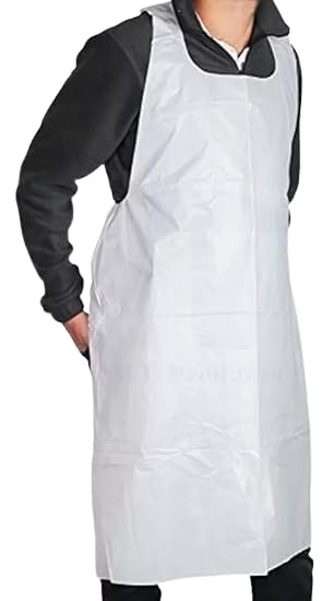 BALSAT Delantal Desechable de Polietileno 1250x800x0.08 cm | Protege Ropa en Ambientes de Trabajo, Alta Resistencia, Hipoalergénico y Económico | Azul o Blanco