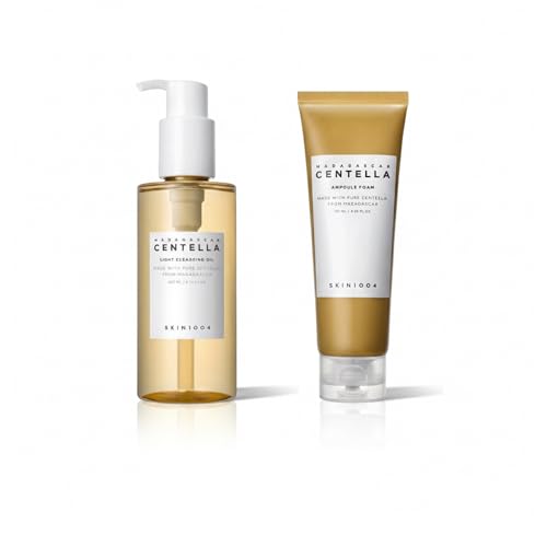 SKIN1004 Madagascar Centella Double Nettoyage – Huile Démaquillante 200 ml + Mousse Nettoyante 125 ml – Routine Coréenne Peaux Sensibles