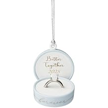 Lenox Ornament, 2025 Together Forever Porcelain Ring Box Ornament, Ring Box Design Christmas Tree Decoration with Silver Ac