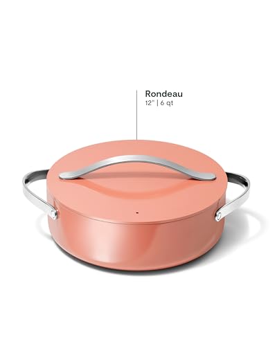 Caraway Rondeau - 6 Qt Non-Stick Pan with Lid - Free From Forever Chemicals - Perfect for Searing, Braising, & Roasting - Perracotta - Image 3