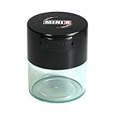 Minivac - 10g to 30 grams Airtight Multi-Use Vacuum Seal Portable Storage Container for Dry Goods, Food, and Herbs - Black Cap & Clear Body