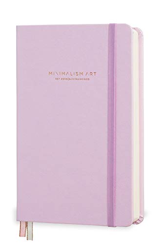 Minimalism Art, Premium Hard Cover Notebook Journal, Classic 5" X 8.3", 122 Numbered Pages, Gusseted Pocket, Ribbon Bookmark, Extra Thick Ink-Proof Paper 120Gsm, San Francisco (Ruled, Pink) #TOP1