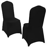30 Pcs Black Stretch Spandex Chair Covers for Dining Room Universal Fitted Chair Covers for Wedding...