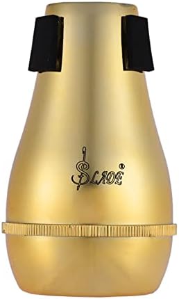 LAOJIA Light-Weight Practice Trombone Straight Mute Silenc-er Sourdine ABS Material for Alto Tenor Trombones,Mute for Trombone, Gold