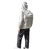 [THE ROOTS] レインスーツ リュック対応 上下セット リュックインレインスーツ メンズ 収納袋付き 梅雨 通勤 通学 自転車 レインウェア カッパ 雨合羽 雨具 透湿防水生地 カッパ シンプル アウトドア 自転車運転 (ライトグレー, LL)