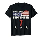 Impresionante 7 de septiembre Vintage USA Flag Classic Septiembre 7th Camiseta