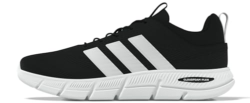 adidas Homme Cloudfoam Flex Elastic Laces Shoes, Core Black/FTWR White/Carbon, 49 1/3 EU